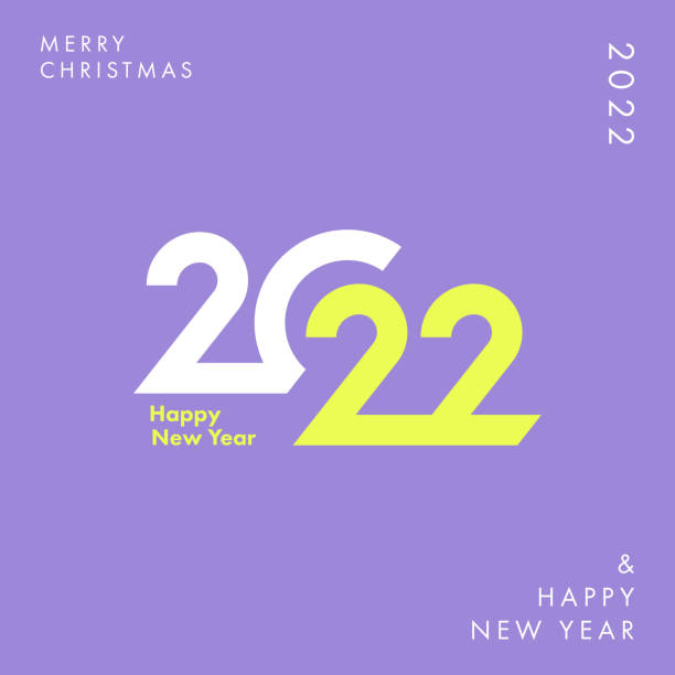 Creative concept of 2022 Happy New Year poster. Design template with typography logo 2022 for celebration and season decoration. Creative concept of 2022 Happy New Year poster. Design template with typography logo 2022 for celebration and season decoration. Minimalistic trendy background for branding, banner, cover, card 2022 stock illustrations