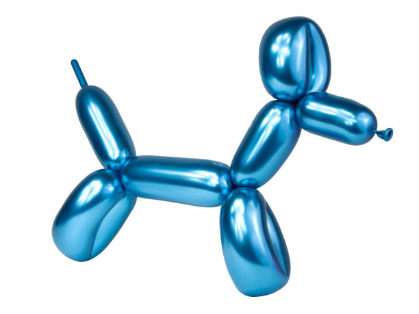 istock Blue bright balloon dog isolated on the white 1339780020
