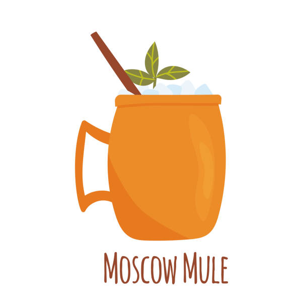 нарисованная от руки векторная иллюстрация коктейля «московский мул». изолирован на белом фоне. - mule stock illustrations