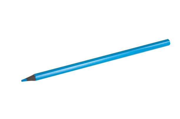 istock Blue color pencil for art isolated on the white 1339782127