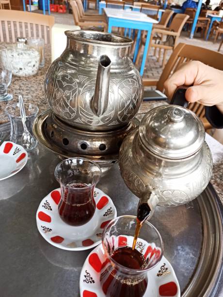istock Traditional turkish samovar tea pot and cups in Istanbul turkey 1339784030