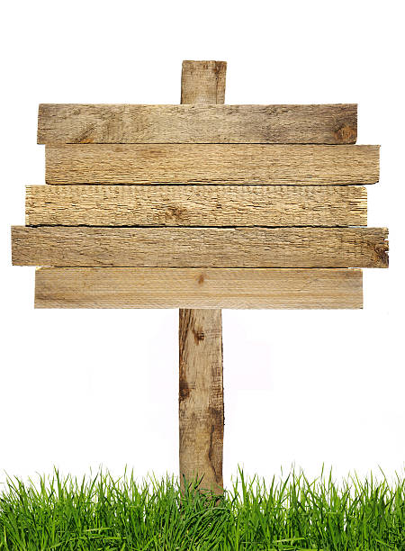 istock Wood sign with grass 133978646