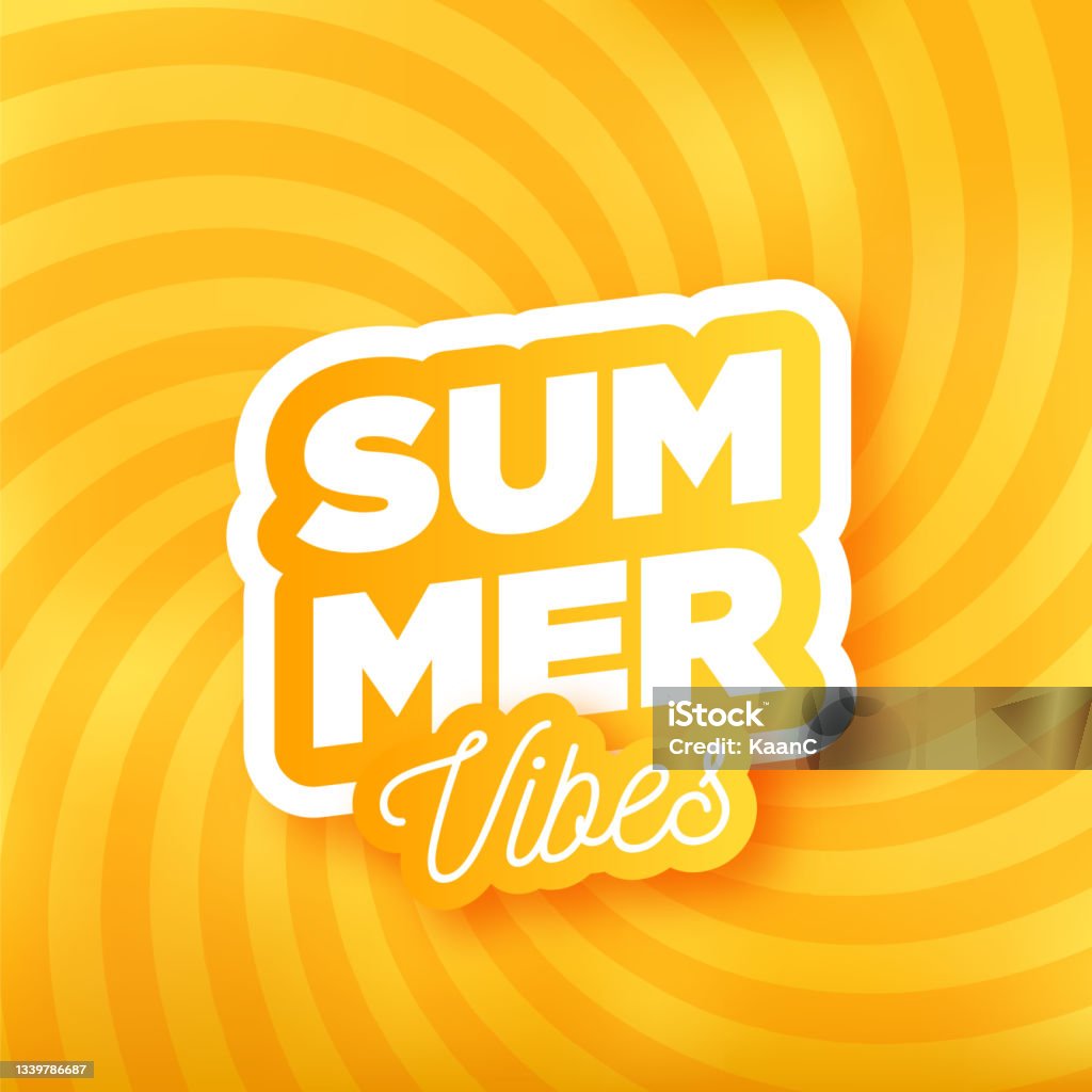 Lettering composition of Summer Vacation. Summer lettering on abstract background.  Stock illustration Summer stock vector