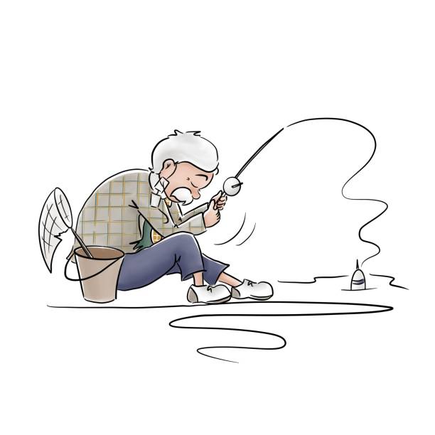 219 Old Man Fishing Illustrations & Clip Art - iStock | Old man fishing  with grandson, 40 year old man fishing, Old man fishing dock