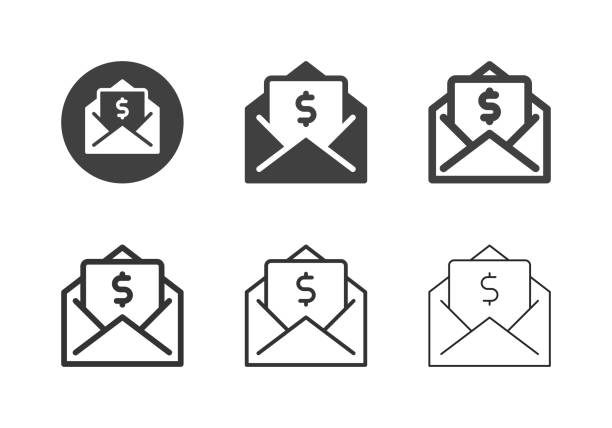 Financial Letter Icons - Multi Series vector art illustration