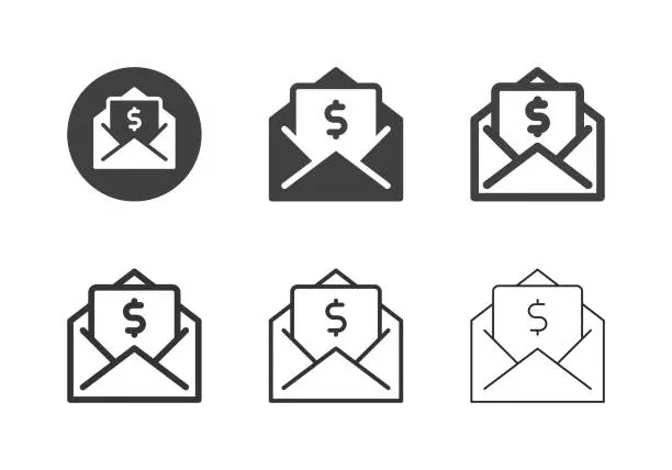 Vector illustration of Financial Letter Icons - Multi Series