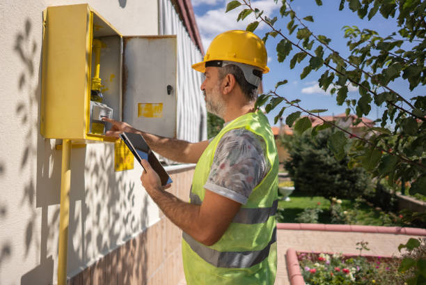 istock Technician repairing Gas Furnace using digital tablet 1339795137