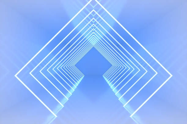 istock 3D Empty Room, Exhibition Area, Tunnel With Neon Lights, Abstract Modern Architecture Background 1339795184