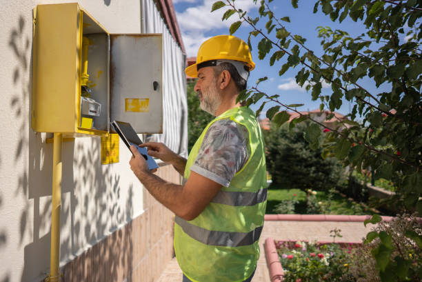 istock Technician repairing Gas Furnace using digital tablet 1339795193