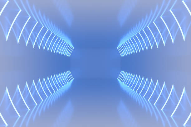 istock 3D Empty Room, Exhibition Area, Tunnel With Neon Lights, Abstract Modern Architecture Background 1339795400