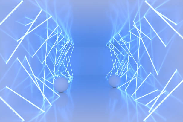 istock 3D Empty Room, Exhibition Area, Tunnel With Neon Lights, Abstract Modern Architecture Background 1339795443