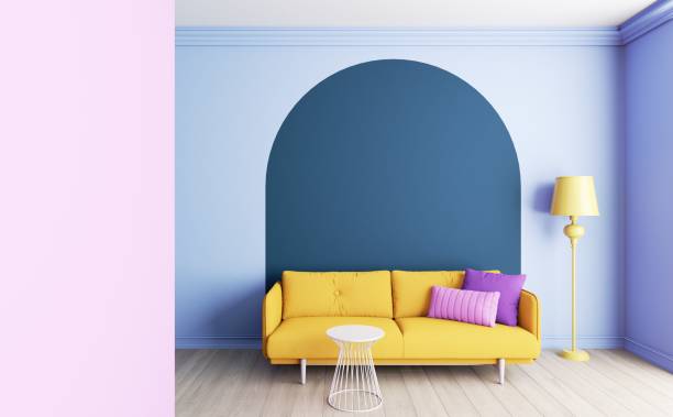 istock Colorful interior with arches. Interior layout with furniture. 1339795521