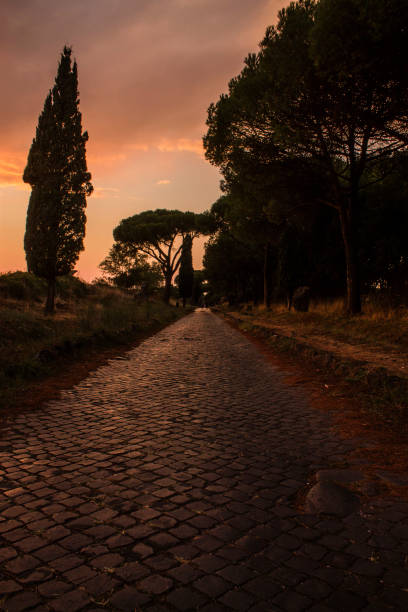 istock sunset on ancient roman road 1339798679