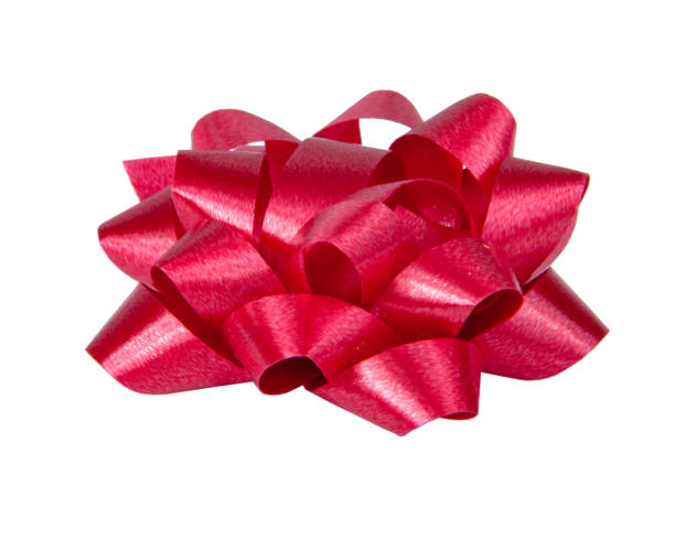 istock Festive gift bow red color isolated on the white 1339799794