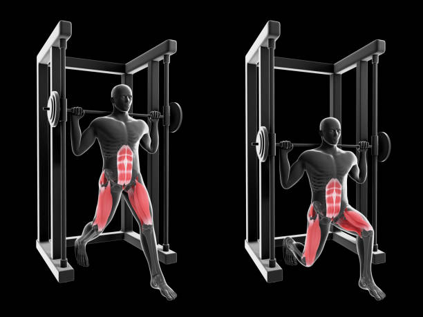 istock 3d Illustration of Static Multipower Lunges 1339801326