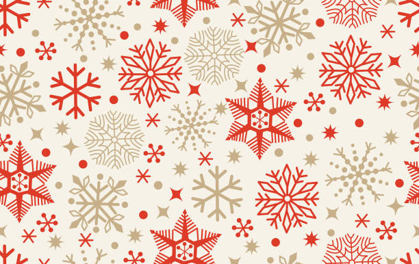 Snowflake seamless pattern . Vector snowflake seamless pattern . christmas paper stock illustrations
