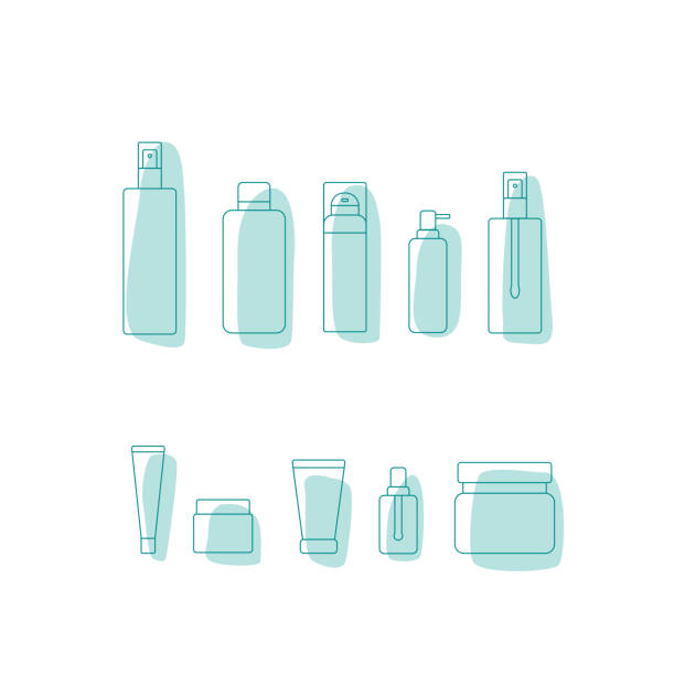ilustrações, clipart, desenhos animados e ícones de conjunto de ícones de pacote de produtos cosméticos - garrafa, jarra, recipiente plástico para a indústria da beleza. - computer icon symbol hair gel hair salon