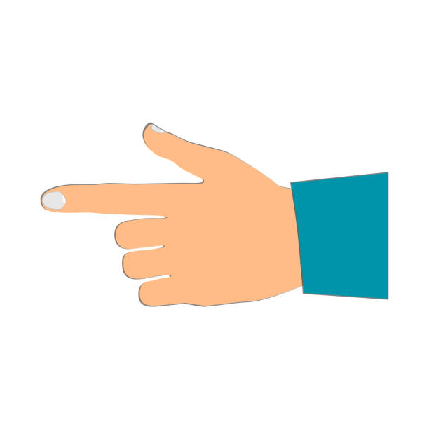istock The direction of movement. Direction indicator. A hand with an index finger. Vector illustration. 1339809634