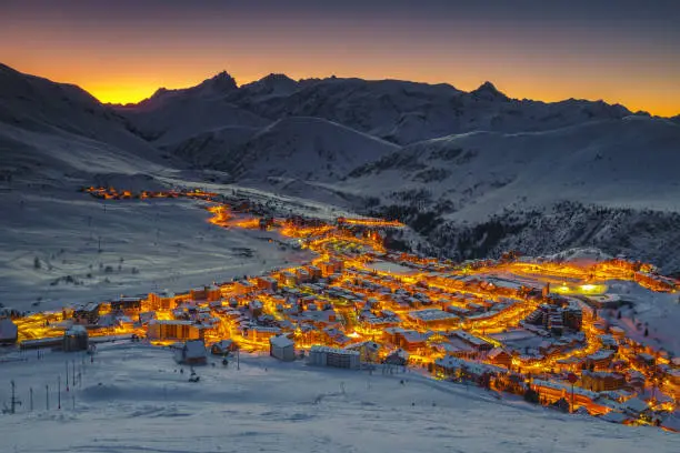 Photo of Amazing view from the ski slopes at sunrise, France