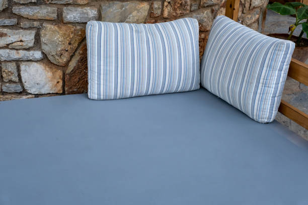 pillows on the seat