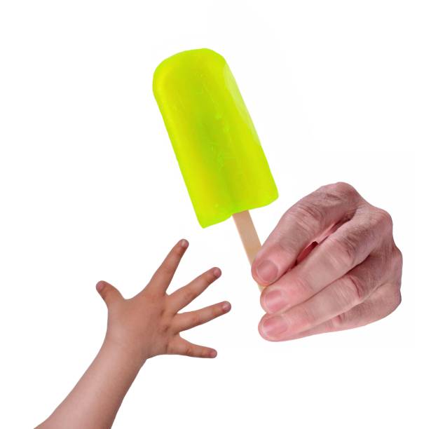 lemon popsicle icecream to a kid