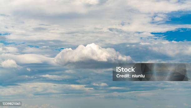 White Cloud And Bright Blue Sky For Background Stock Photo - Download Image Now - Altostratus, Altocumulus, Atmosphere