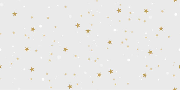 Stars Seamless Pattern - Pixel Perfect Star Seamless Pattern Vector Illustration Background gold dots stock illustrations