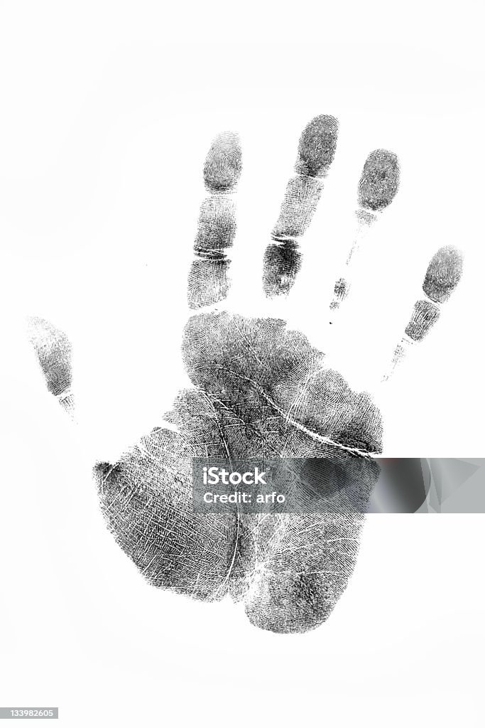 The examination of fingerprints fingerprint Black And White Stock Photo