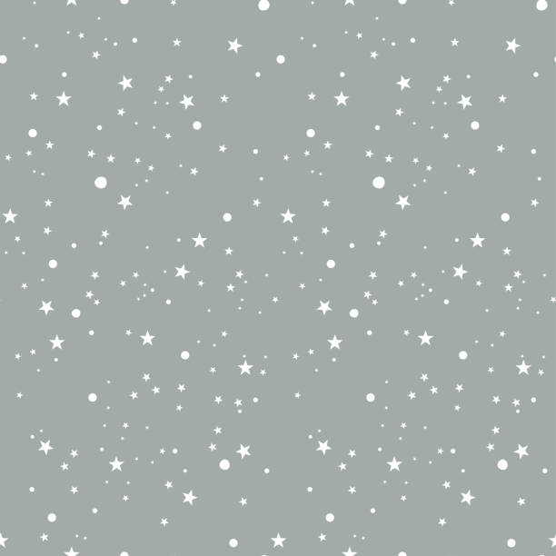 stockillustraties, clipart, cartoons en iconen met white stars seamless pattern - pixel perfect - snow