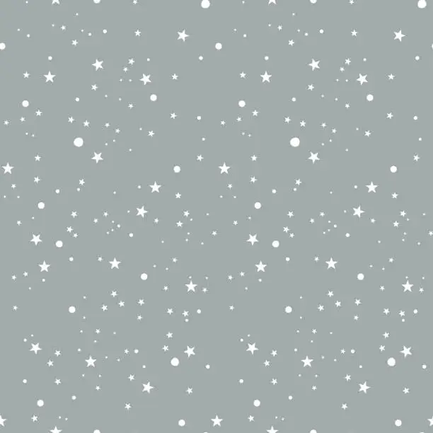 Vector illustration of White Stars Seamless Pattern - Pixel Perfect