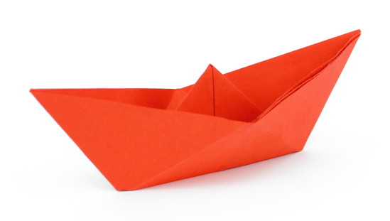 Red paper ship