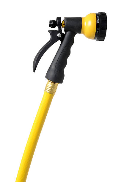 istock Gardening Hose with Sprayer Isolated on White Background 133983263