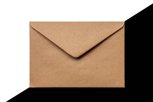istock Paper envelope on a black and white background split diagonally 1339835452