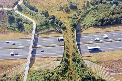 Ecoduct De Borkeld on the highway A1 in Rijssen the Netherlands