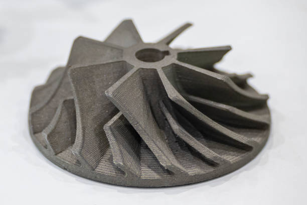 The turbine parts form metal 3D printer  machine. stock photo