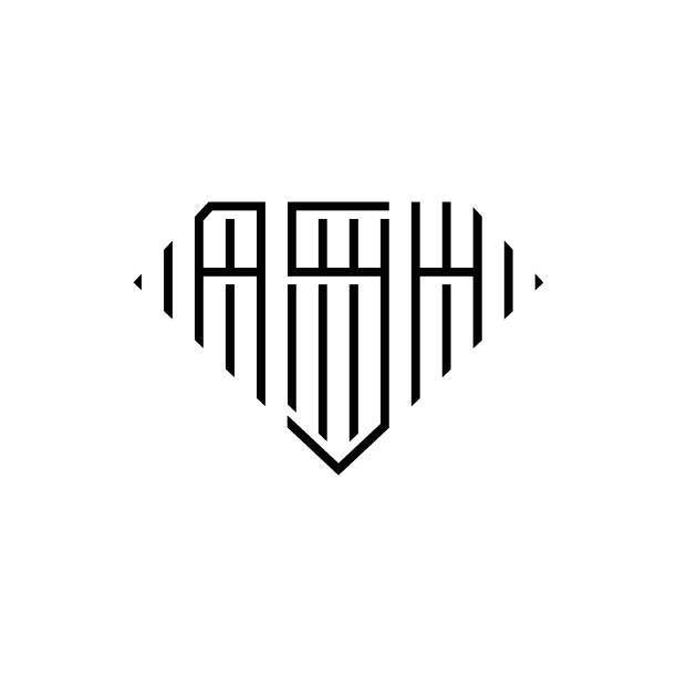 szablon wektorowego logo ikony rombu - letter h text diamond alphabet stock illustrations