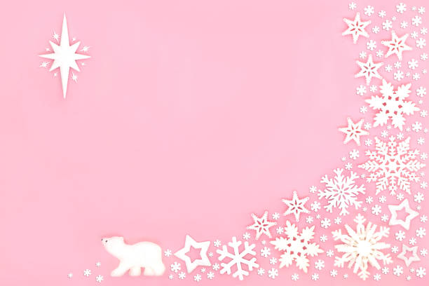 istock Christmas Abstract Background with Polar Bear and Snowflakes 1339840198
