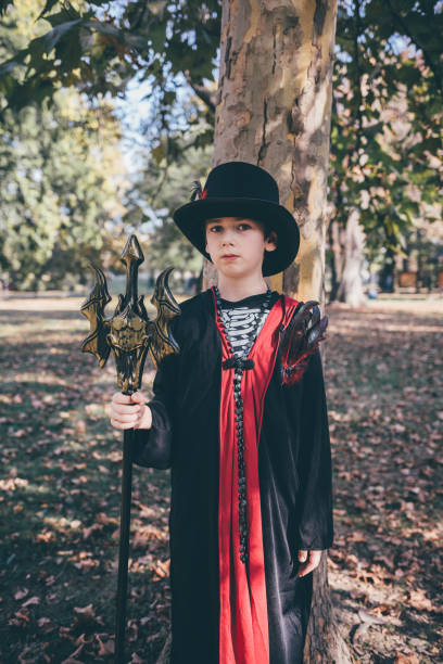 istock Halloween Masked Boy In The Park 1339847084