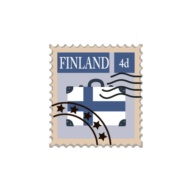 briefmarke. finnland. - helsinki stock-grafiken, -clipart, -cartoons und -symbole