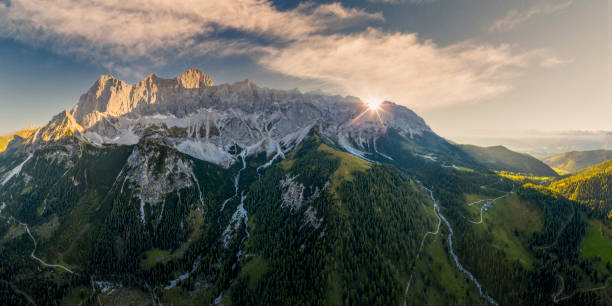 istock Mount Dachstein massif  - sunrise mountain aerial panoramic view 1339856763