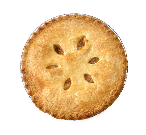 istock Bird's eye view of an apple pie isolated on white 133985719