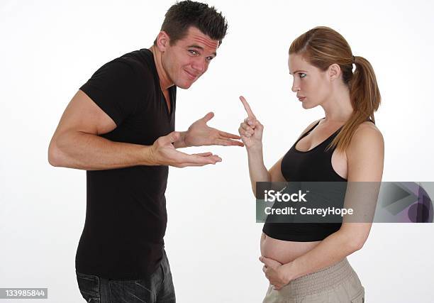 Arguing Expecting Couple Stock Photo - Download Image Now - Pregnant, Couple - Relationship, Fighting