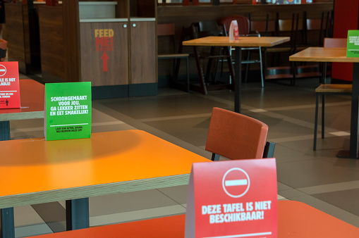 Special Measurements At A Burger King Restaurant At Amsterdam The Netherlands During Corona 27-6-2020