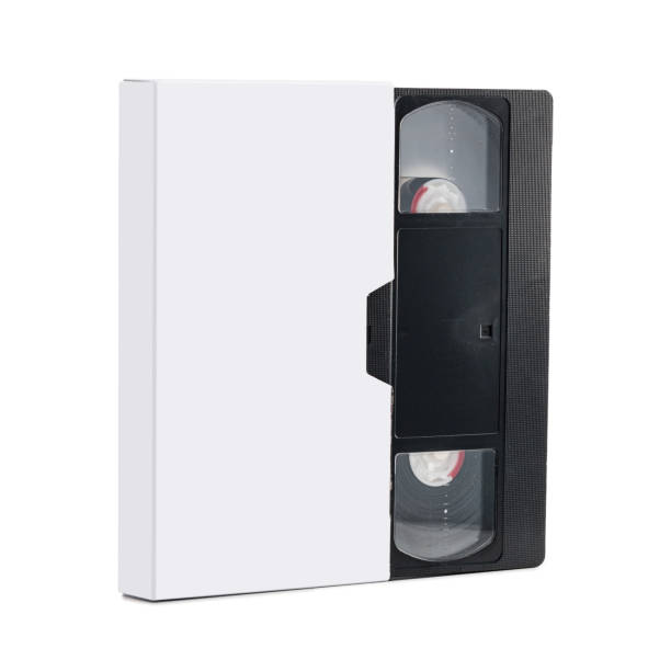istock Blank package VHS cassette. Video cassette case mockup. Isolated. Clean Video Home System standard cassette cover box. Analog movie cassette 1339864844