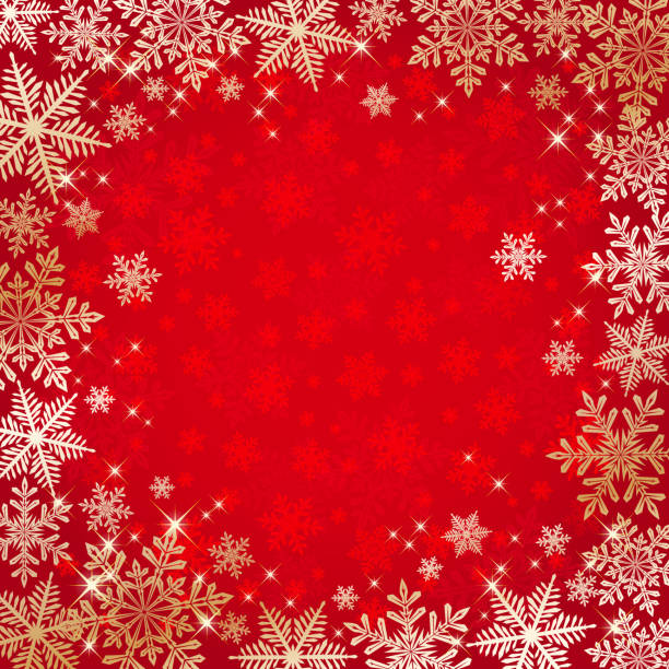Christmas and happy new year Background with gold snowflakes vector art illustration