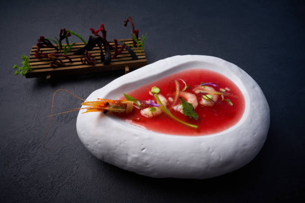 istock Mediterranean tomato soup with seafood 1339882036