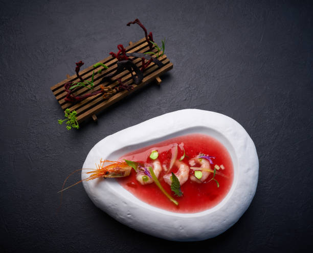 istock Mediterranean tomato soup with seafood 1339882060