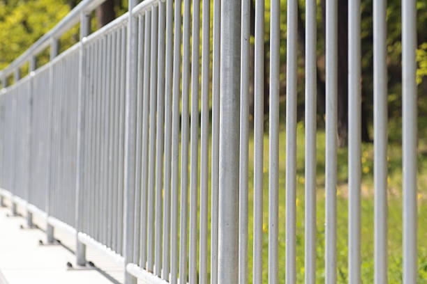istock white steel fence railing 133988387