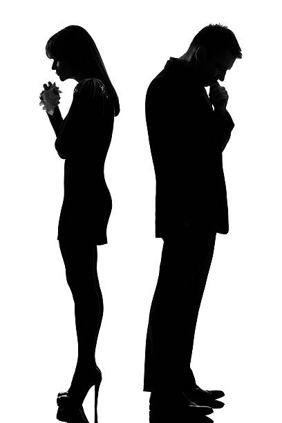 istock one sad couple man thinking and woman crying 133988420