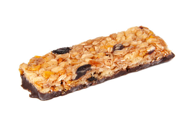 istock Protein muesli granola bar isolated on the white 1339886857